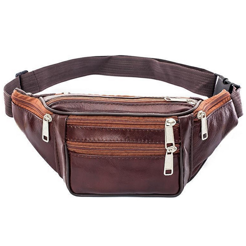Running Belt - Riñonera de cuero para hombre, bolso