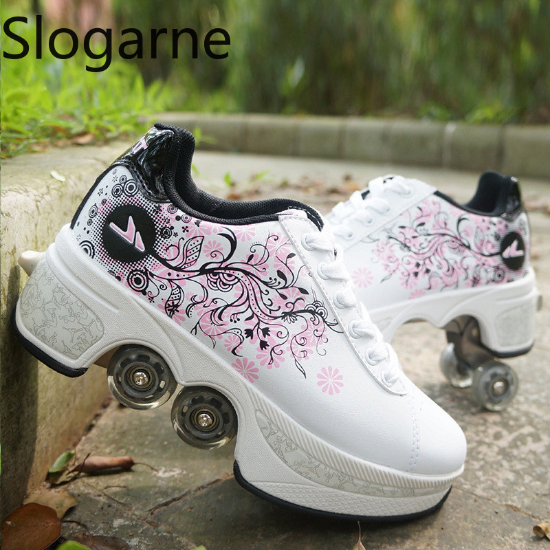 Zapatos de patines de 4 ruedas - Running Shoes Women reseña y precio